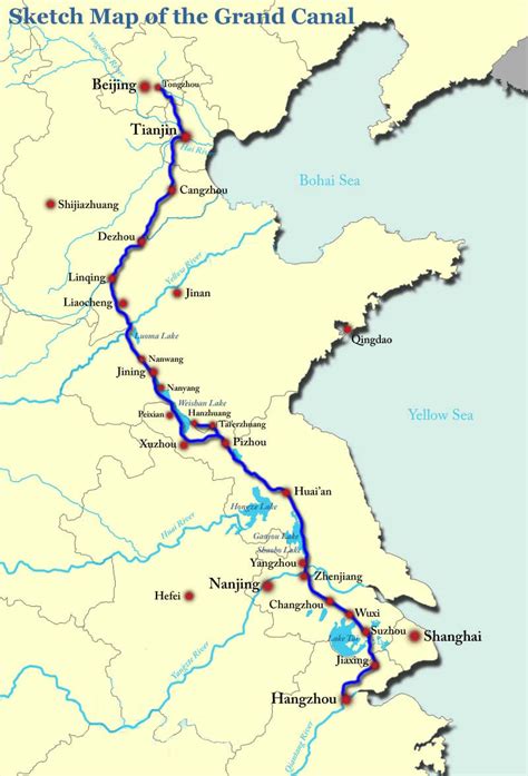 Grand Canal Map, Beijing Hangzhou Grand Canal Map