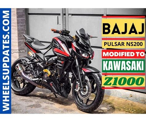 The Bajaj Pulsar NS 200 modified to kawasaki Z1000 with 350 cc engine. - Wheelsupdates