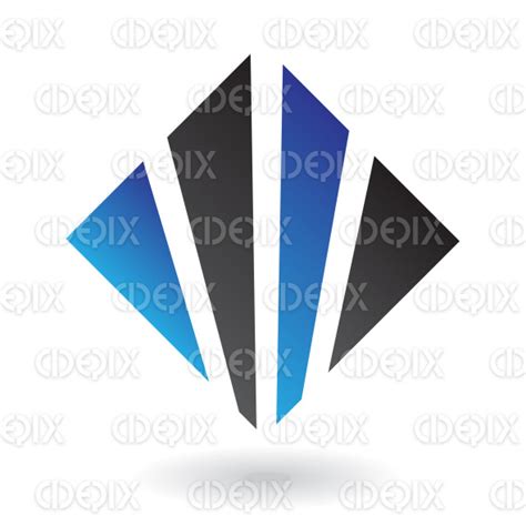 blue and black straight lines square logo icon | Cidepix