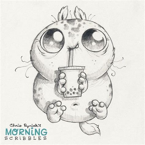 Bubble tea! #⚫️⚫️⚫️#morningscribbles | Cute monsters drawings, Character design, Monster drawing