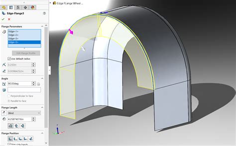 SOLIDWORKS 2021 Sheet Metal Circular Edge Flange