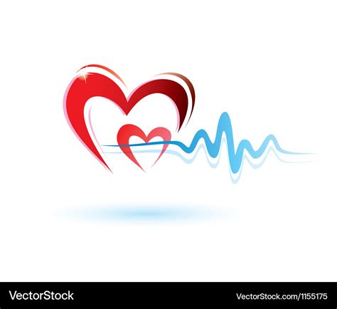 Heart and ecg white Royalty Free Vector Image - VectorStock