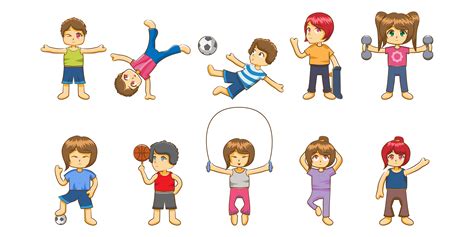 Kids Exercising Set 966040 Vector Art at Vecteezy