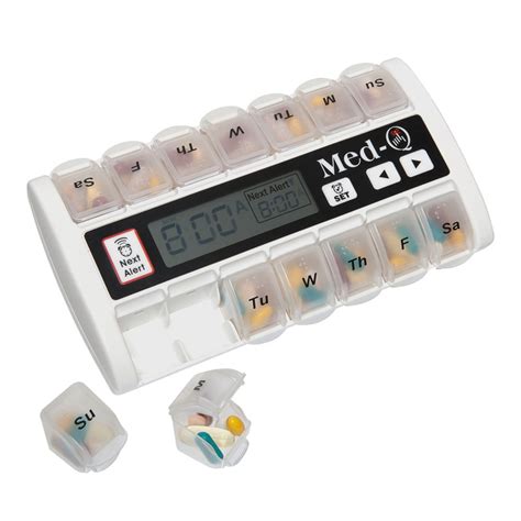 Electronic Pill Box With Flashing Medication Reminder - MedQ (White) | LIBERTY Health Supply