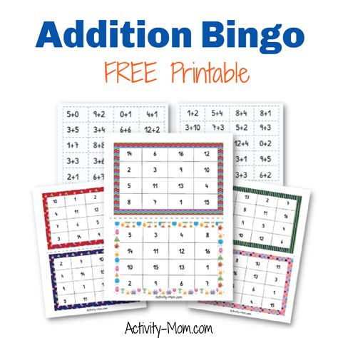 Addition Bingo Math Game (free printable) - The Activity Mom