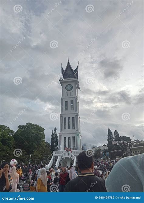 Jam Gadang Clock Tower With Bubble Editorial Image | CartoonDealer.com #107639600