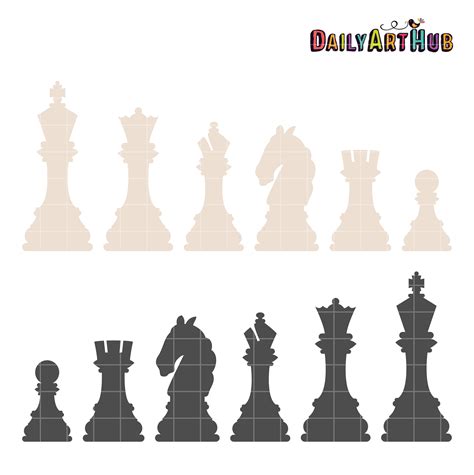 Chess Pieces Clip Art Set | Daily Art Hub