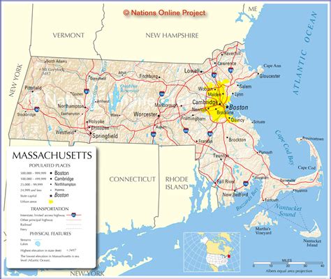 Massachusetts Road Map - Massachusetts • mappery