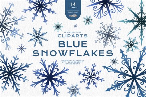 Blue Snowflakes Christmas Clipart PNG Graphic by Rabbit Heart Clipart · Creative Fabrica