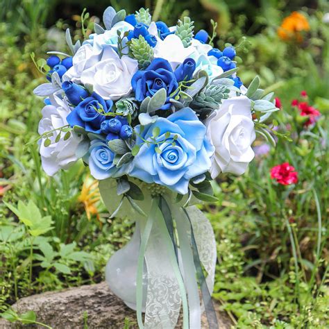 Blue Roses Wedding Bouquet - Handmade With Love | Oriflowers