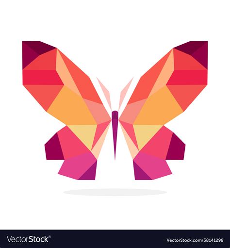 Polygon butterfly art image Royalty Free Vector Image