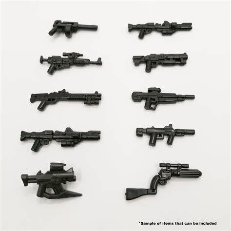 GOLD MEGA Pack- 90 Minifigure-scale Weapons and Accessories LEGO Compatible – Brick Loot