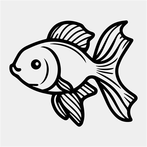 Gold Fish Clip Art Black And White