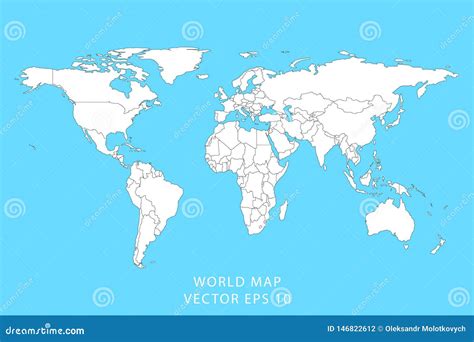 Detailed World Map With Borders Of States. Isolated World Map. Vector. | CartoonDealer.com ...