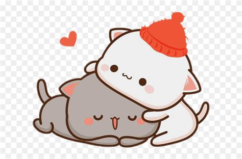 #freetoedit #cute #kawaii #cat #couple #love #hug #cuddle - Kawaii Cat Couple Clipart (#5523276 ...