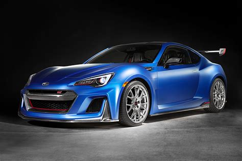 Fotos Subaru 2015 BRZ STI Performance Concept Blau auto Seitlich