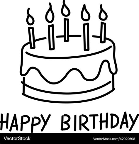 Happy birthday cake drawing Royalty Free Vector Image