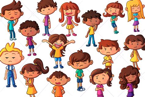 Emotions Kids Clip Art Collection | Education Illustrations ~ Creative Market