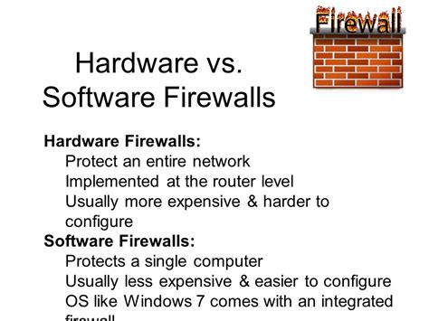 Hardware Firewall Vs Software Firewall Comparison