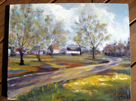 Rural Landscape Painting 16 x 20 Original by CapturedOnCanvas