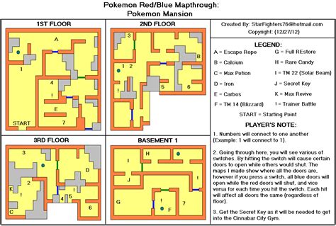 Pokémon Red / Blue Pokemon Mansion Map (GIF) - StarFighters76 ...