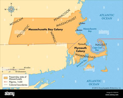 Massachusetts Plymouth Colony Map