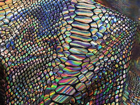 Iridescent Snake Skin Print on Nylon Two Way Stretch Spandex - Etsy