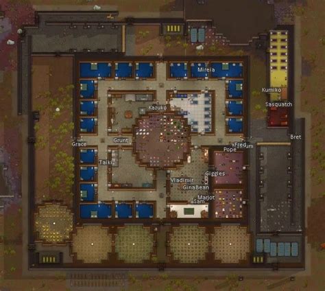 Squared base for 22 people ⋆ RimWorld Base