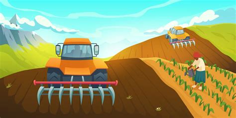 Tractor plowing farm field traditional agriculture 14400888 Vector Art at Vecteezy