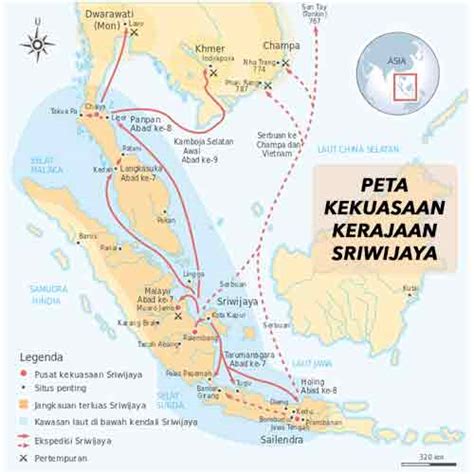 Soal: Buatlah Peta Daerah Pengaruh Kekuasaan Kerajaan Sriwijaya ...