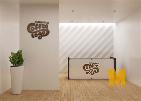 Free Reception Desk Logo Mockup