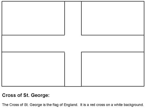 Printable Flag of England coloring page - Download, Print or Color Online for Free