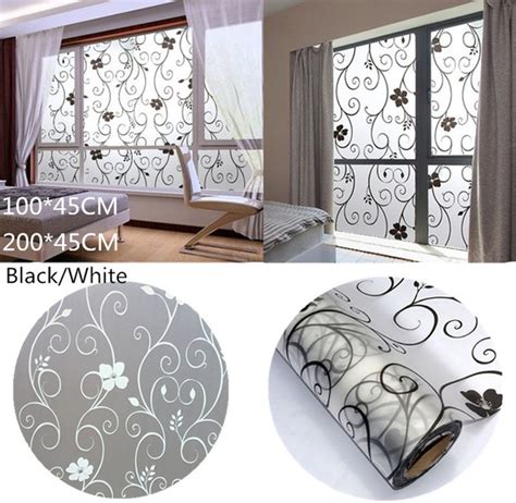 45x100cm/200cm Frosted Glass Window Floral Flower Sticker Film Home Decor | Wish