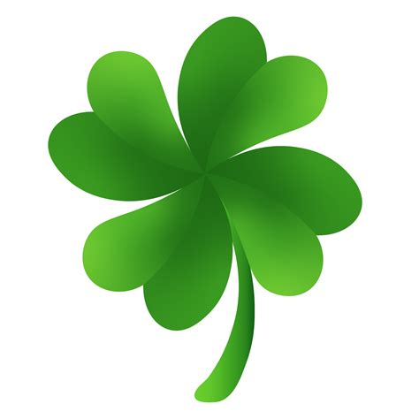 Four leaf clover isolated on Transparent background. St. Patrick's Day. Cute green icon. PNG ...