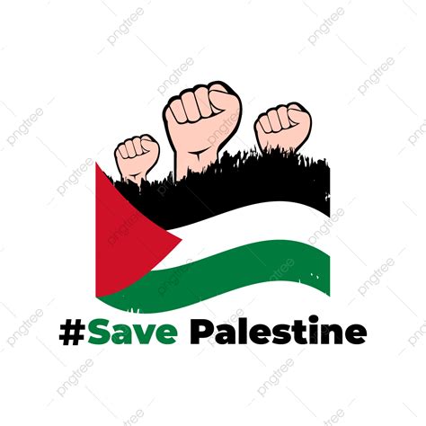 Palestine Flag Vector Hd Images, Save Palestine Design With Transparent Flag And Hand, Praye For ...