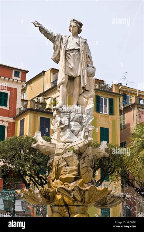 Statue of Cristoforo Colombo, Santa Margherita Ligure, Liguria, Italy Stock Photo - Alamy