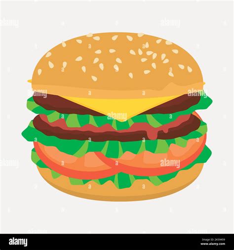 Hamburger clipart, fast food illustration vector Stock Vector Image ...