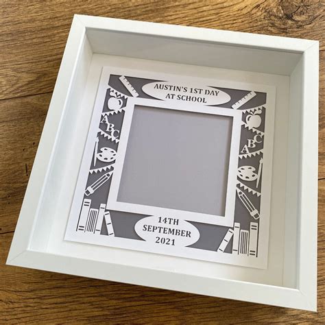 First Day at School Frame Personalised 1st Day at School Paper Cut - Etsy