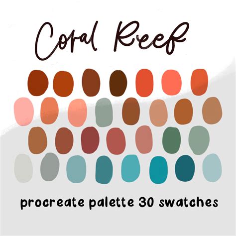 Coral Reef Procreate Color Palette | Etsy