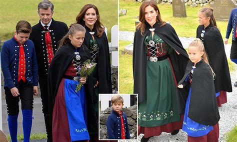 The Danish royal family don traditional Faroese national dress for church | Daily Mail Online