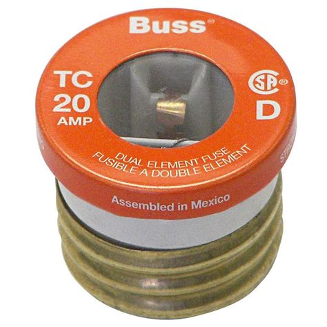 Cooper Bussmann T Series 20 Amp Carded Plug Fuses (2-Pack)-BP/T-20 - The Home Depot