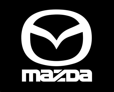 Mazda Logo Symbol Brand Car With Name White Design Japan Automobile Vector Illustration With ...