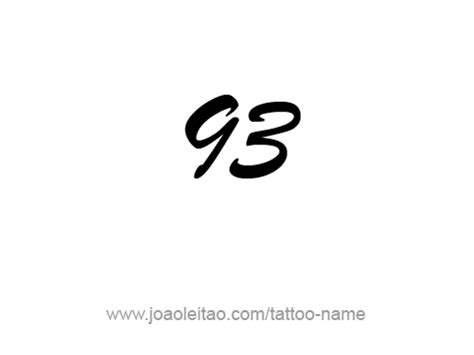 Ninety Three-93 Number Tattoo Designs - Tattoos with Names