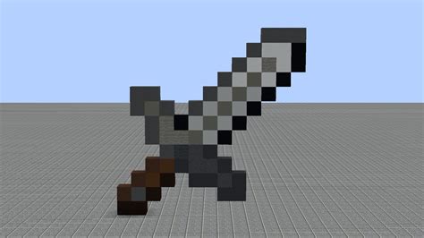 Minecraft Iron Sword Pixel Art