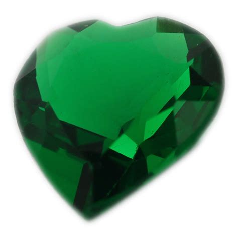 Loose Heart Shape Emerald CZ Gemstone Cubic Zirconia May Birthstone | Findings Outlet