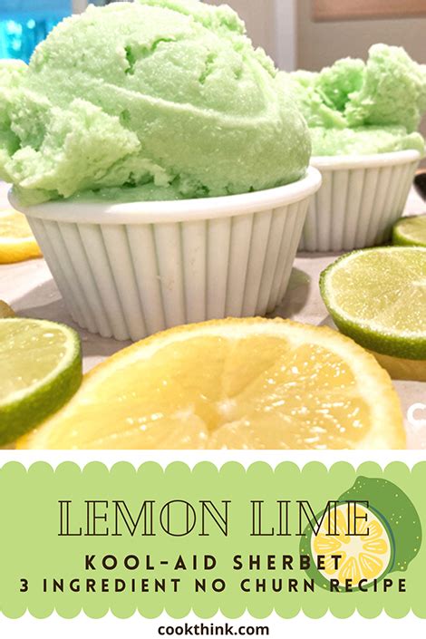 Lemon Lime Kool-Aid Sherbet. 3 Ingredient No Churn Recipe - CookThink