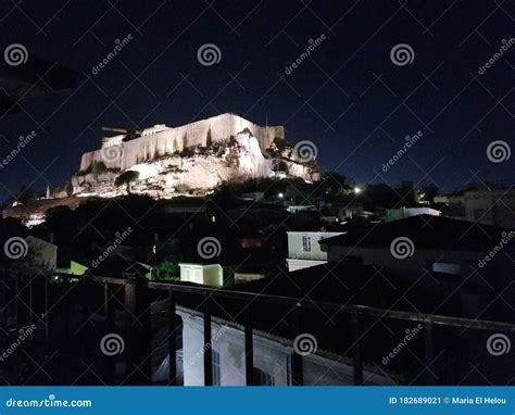 Acropolis Night View Athens Greece Stock Image - Image of night ...