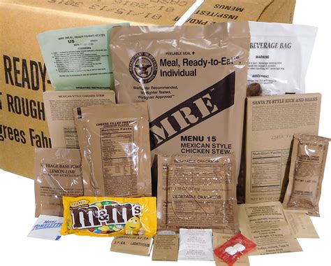 MREs (Meals Ready-to-Eat) Box B, Genuine U.S. Military Surplus, Menus ...