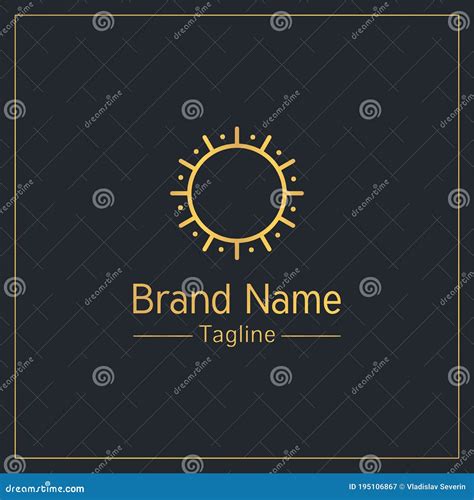 Sun golden outline logo stock illustration. Illustration of logo - 195106867