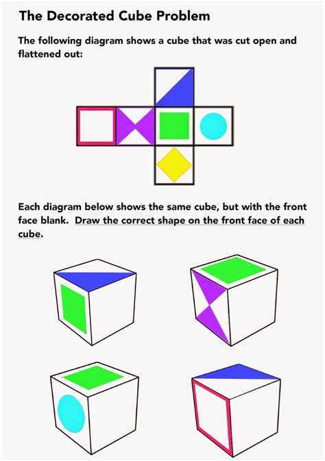 The decorated cube problem | Math blog, Problem solving, Cogat